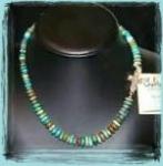 graduated turq. with cross clasp